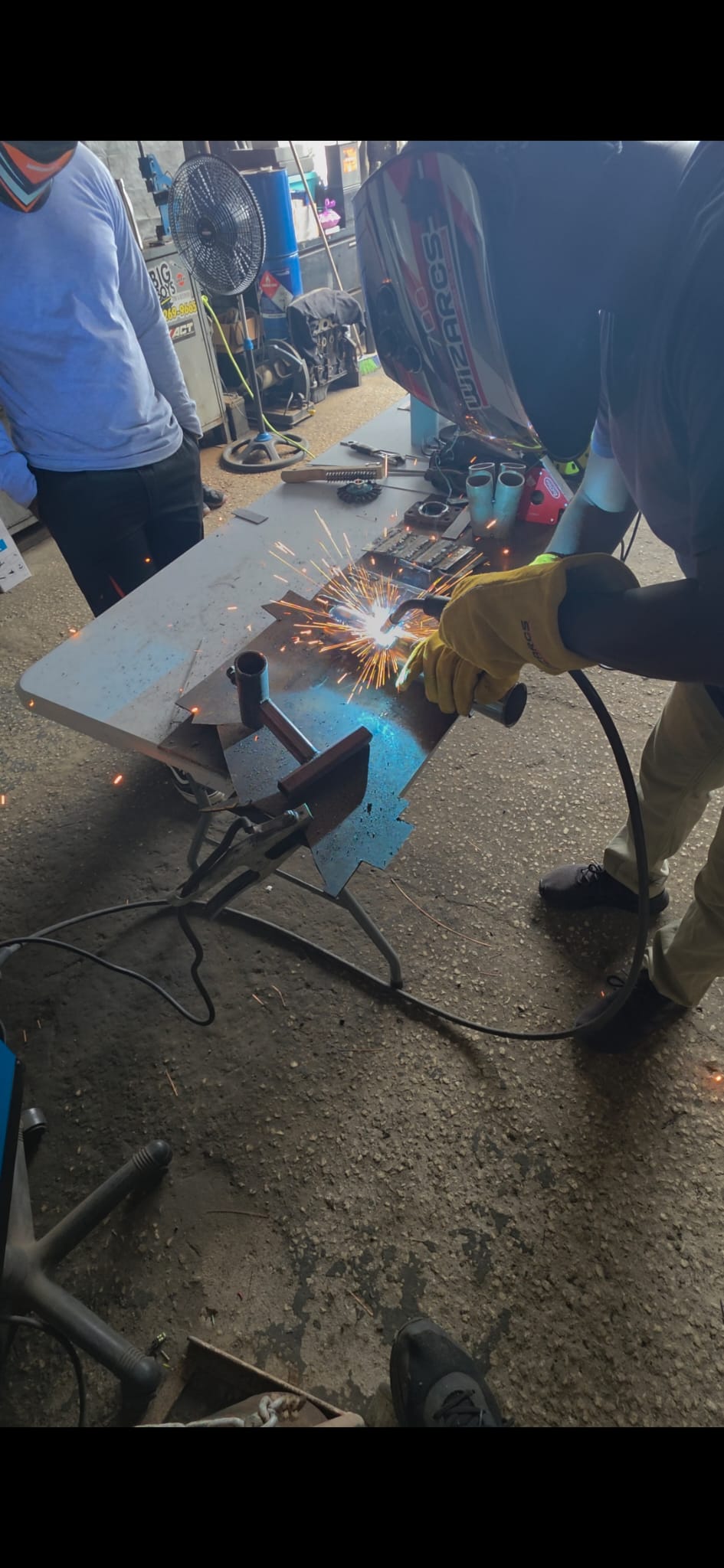 Student welding practical session